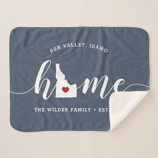 Idaho Home State Personalized Sherpa Deken (Voorkant (horizontaal))