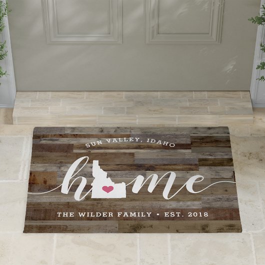 Idaho Home State Personalized Wood Kijk uit Deurmat