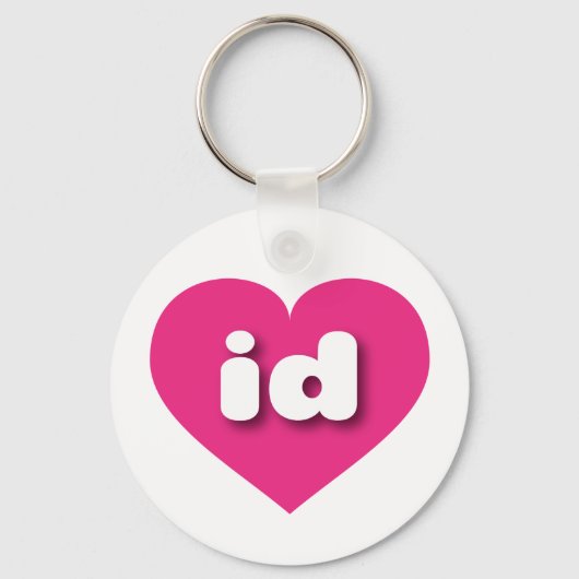 Idaho hot roze hart - Ik hou van id Sleutelhanger (Voorkant)