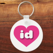 Idaho hot roze hart - Ik hou van id Sleutelhanger (Voorkant)