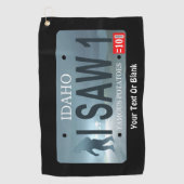 Idaho "I Saw 1" Sasquatch License Bord Golfhanddoek (Voorkant)
