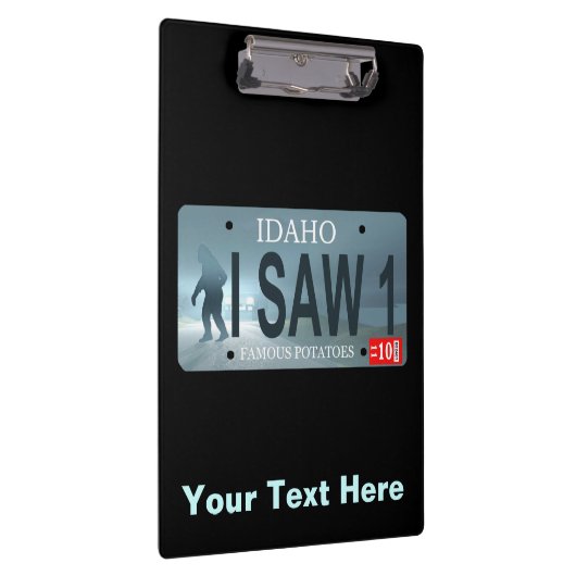 Idaho "I Saw 1" Sasquatch License Bord Klembord (Rechts)