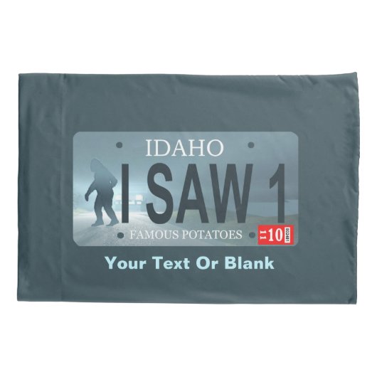 Idaho "I Saw 1" Sasquatch License Bord Kussensloop (Achterkant)
