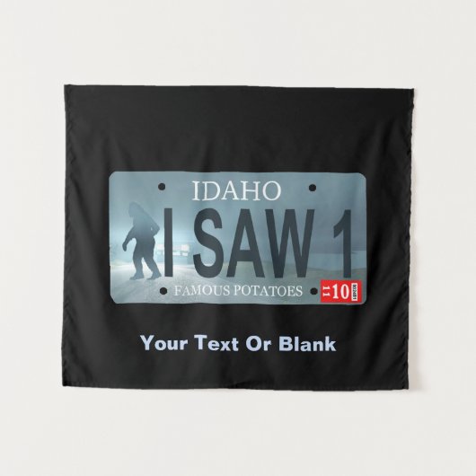 Idaho "I Saw 1" Sasquatch License Bord Wandkleed (Voorkant (horizontaal))