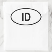 Idaho "ID" Ovale Sticker (Tas)