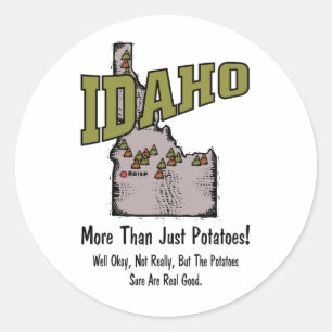 Idaho ID US Motto ~ Meer dan alleen aardappelen Ronde Sticker