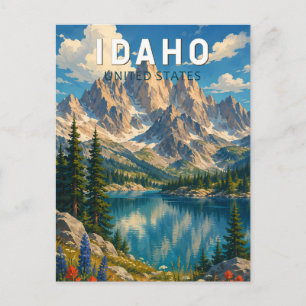 Idaho Illustratie Reis Kunst Vintage Briefkaart