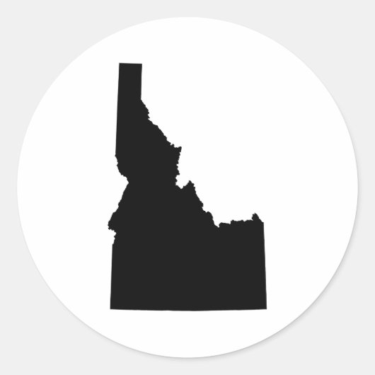 Idaho in het zwart ronde sticker (Voorkant)