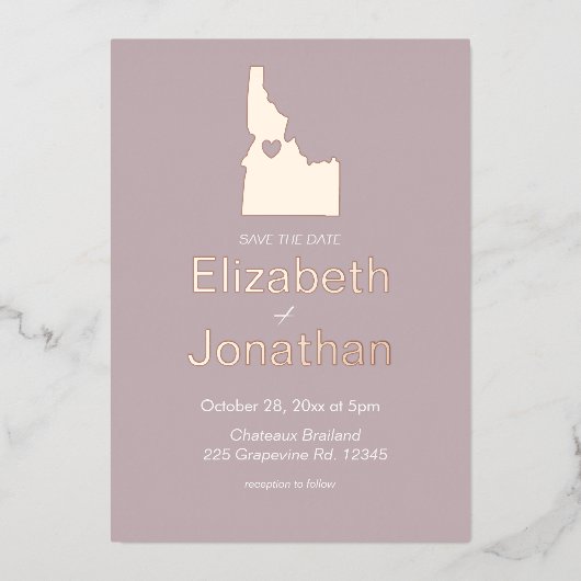 Idaho kaart bestemming bruiloft bewaart het Roos D (Voorkant)