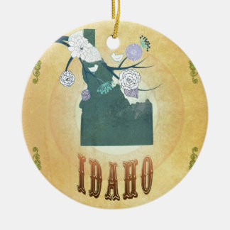 Idaho-kaart met mooie vogels keramisch ornament