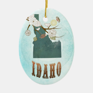 Idaho-kaart met mooie vogels keramisch ornament
