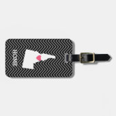 Idaho Map Home State Love met Custom Heart Bagagelabel (Voorkant horizontaal)