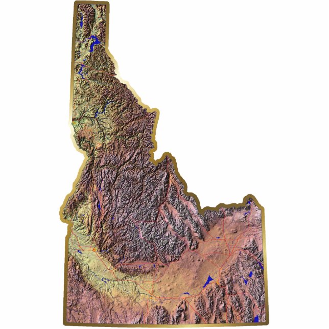 Idaho Map Magnet is uitgesneden Fotobeeldje Magneet (Voorkant)