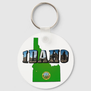 Idaho Map, Seal and Afbeelding Text Sleutelhanger
