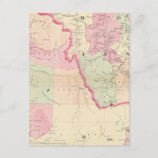 Idaho, Montana West Briefkaart (Voorkant)