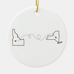 Idaho naar New York - Heart2Heart Keramisch Ornament
