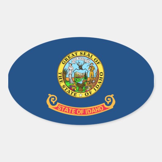 Idaho Oval Flag Sticker (Voorkant)