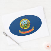 Idaho Oval Flag Sticker (Envelop)