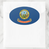 Idaho Oval Flag Sticker (Tas)