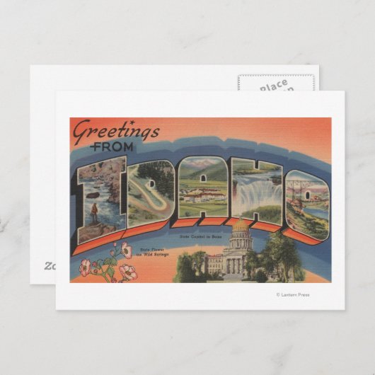 Idaho (Overheidskapitaal/Bloem) - Grote brief Briefkaart (Voorkant / Achterkant)