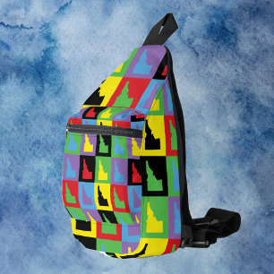 Idaho Pop Art State overzichtspatroon Sling Bag