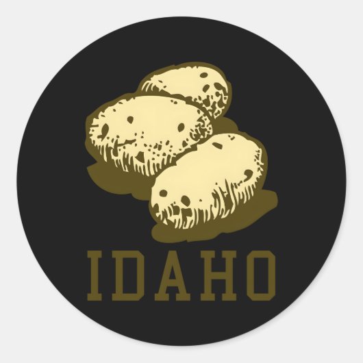 Idaho Potato Ronde Sticker (Voorkant)