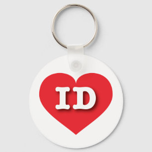 Idaho Red Heart - Ik hou van ID Sleutelhanger