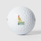 Idaho Retro Sunset Color Map Golfballen (Voorkant)