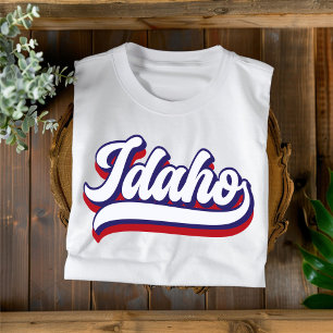 Idaho rood wit en blauw Script T-shirt