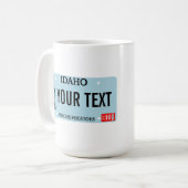 Idaho Sasquatch License Bord Koffiemok (Voorkant links)