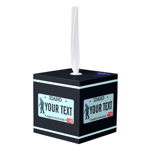 Idaho Sasquatch License Bord Kubus Ornament (Achter hoekig)