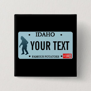 Idaho Sasquatch License Bord Vierkante Button 5,1 Cm