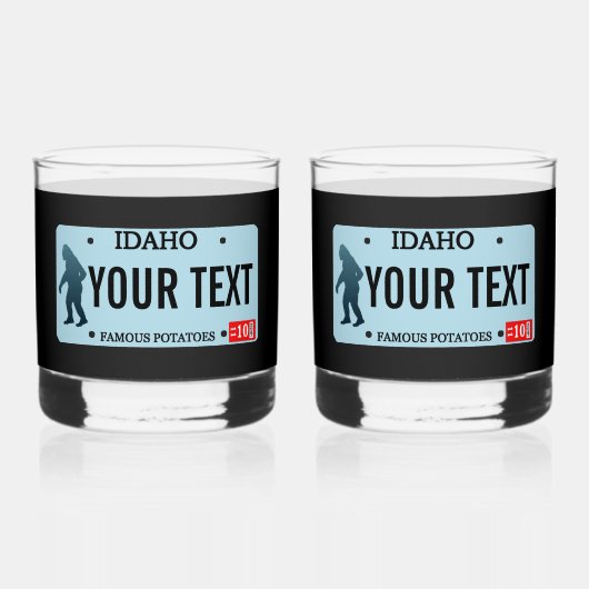 Idaho Sasquatch License Bord Whisky Glas (Voorkant)