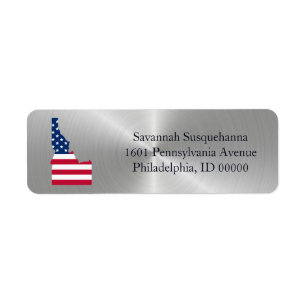 Idaho Silver American Flag Patriotic Etiket