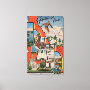 Idaho (Skiing)Large Letter ScenesIdaho Canvas Afdruk