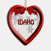 Idaho Snowflake Heart Kerstversiering Keramisch Ornament (Rechts)