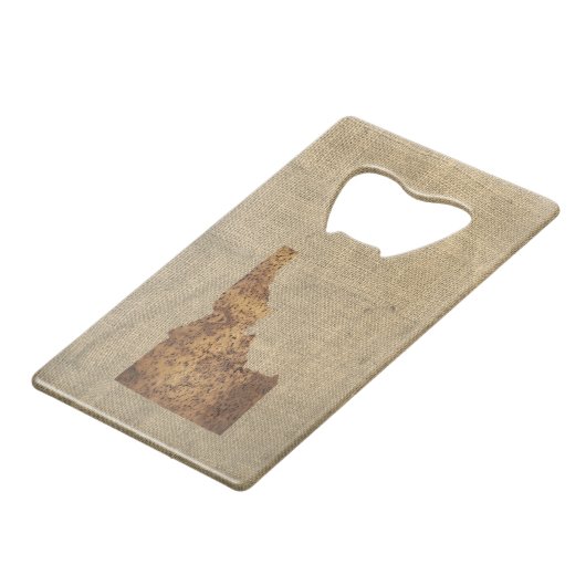 Idaho Spud Map Kredietkaart Flessenopener (Voorkant Gekanteld)