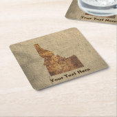 Idaho Spud Map Vierkante Kartonnen Onderzetter (Schuin)