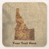 Idaho Spud Map Vierkante Kartonnen Onderzetter (Voorkant)