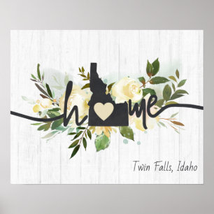 Idaho Staat Persoonlijke Uw Thuisstad Rustiek Poster