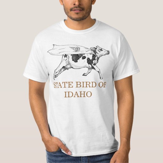IDAHO STATE BIRD: DE KOE T-SHIRT (Voorkant)