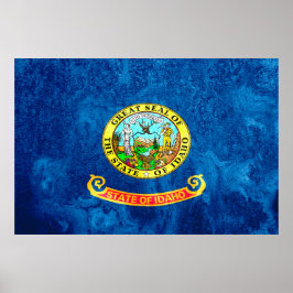 Idaho State Flag Grunge Poster