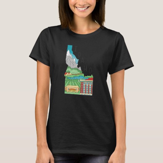Idaho State Map Pride T-shirt (Voorkant)
