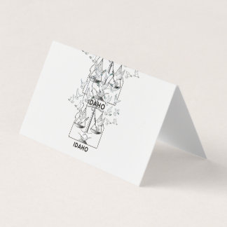 Idaho State Map with Justice Scales and Peace Dove Visitekaartjes