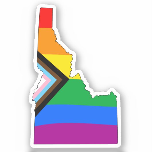 Idaho State Pride LGBTQ Progress Pride Sticker (Voorkant)