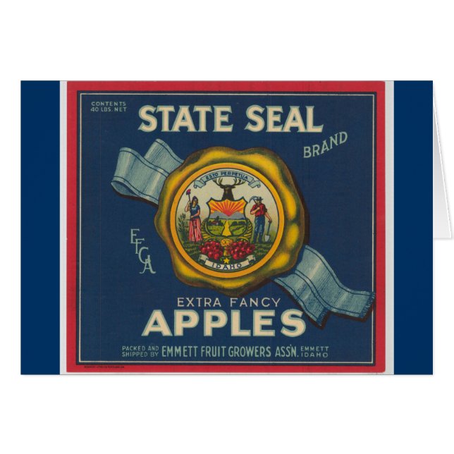 Idaho State Seal Apples (Voorkant Horizontaal)