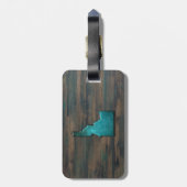 Idaho State Shape Blauwgroen Bagagelabel (Achterkant verticaal)