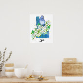 Idaho State Shape Mountain Bluebird Syringa Poster (Keuken)