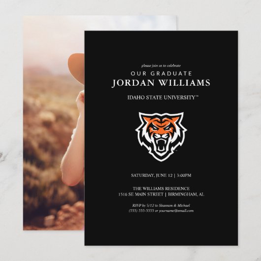 Idaho State University Bengals Spirit Ontwerp Aankondiging (Voorkant / Achterkant)