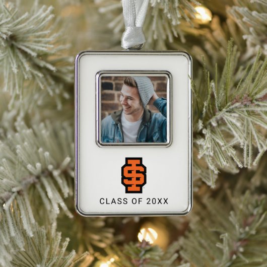 Idaho State University Bold Bengaals Logo Verzilverd Kader Ornament (Boom)